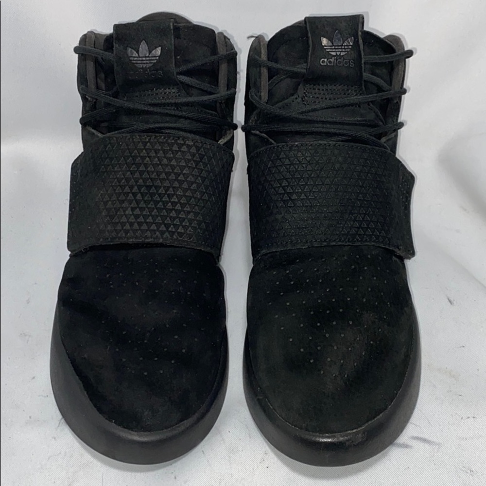 Adidas Tubular Black Suede Leather Hi Tops Sz 9.5